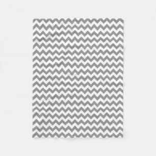Couverture Polaire Gris moderne et blanc Chevron Zigzag