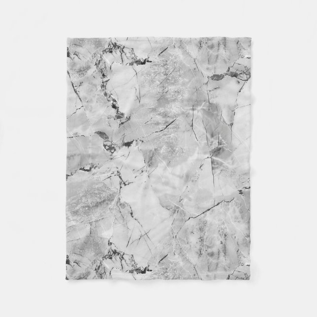 Couverture Polaire Gris "Mosaïque de pierre Cascade" Marbre texture A (Devant)