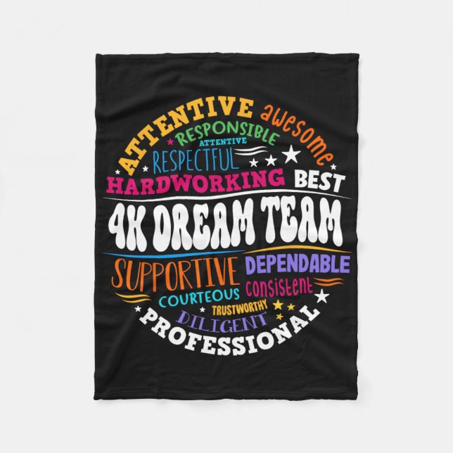 Couverture Polaire Groovy 4k Dream Team Teacher Kindergarten Kinder E (Devant)