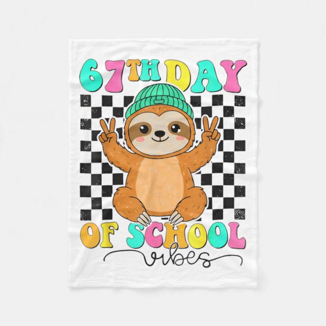 Couverture Polaire Groovy 67 Days Of School Funny 67 Students Peace S (Devant)