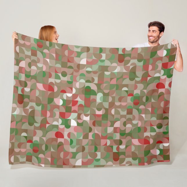 Couverture Polaire Groovy Boho Mod Retro Geometric (En situation)