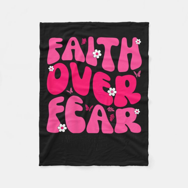 Couverture Polaire Groovy Floral Faith Over Fear Religious God Christ (Devant)