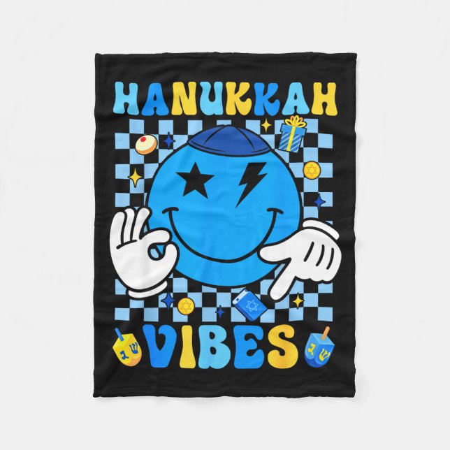 Couverture Polaire Groovy Hanukkah Vibes Chanukah Pajama Happy Hanukk (Devant)