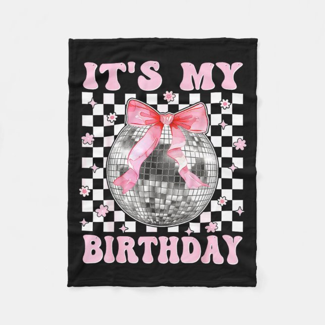 Couverture Polaire Groovy It's My Birthday Teens Girls Disco Ball Coq (Devant)