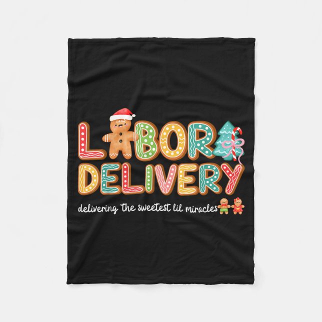 Couverture Polaire Groovy Labor And Delivery Christmas L&amp;d Nurse  (Devant)
