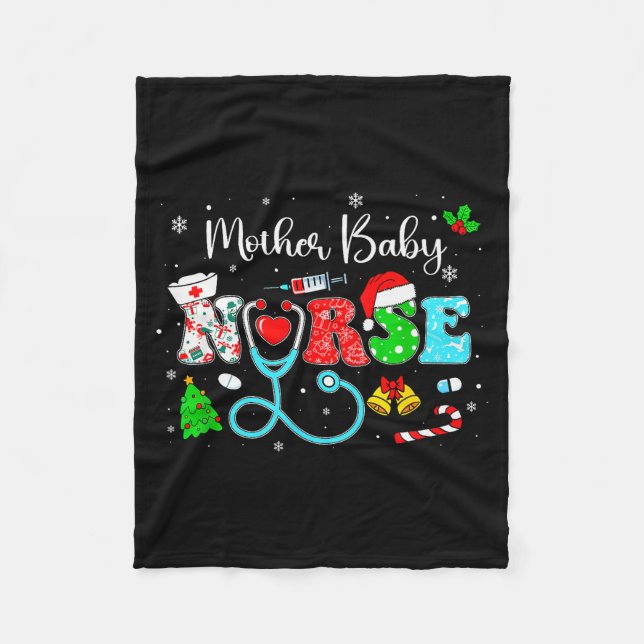 Couverture Polaire Groovy Mother Baby Nurse Christmas Matching Xmas N (Devant)