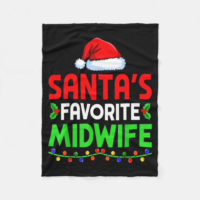 Couverture Polaire Groovy Santa's Favorite Midwife Nurse Christmas Sa (Devant)