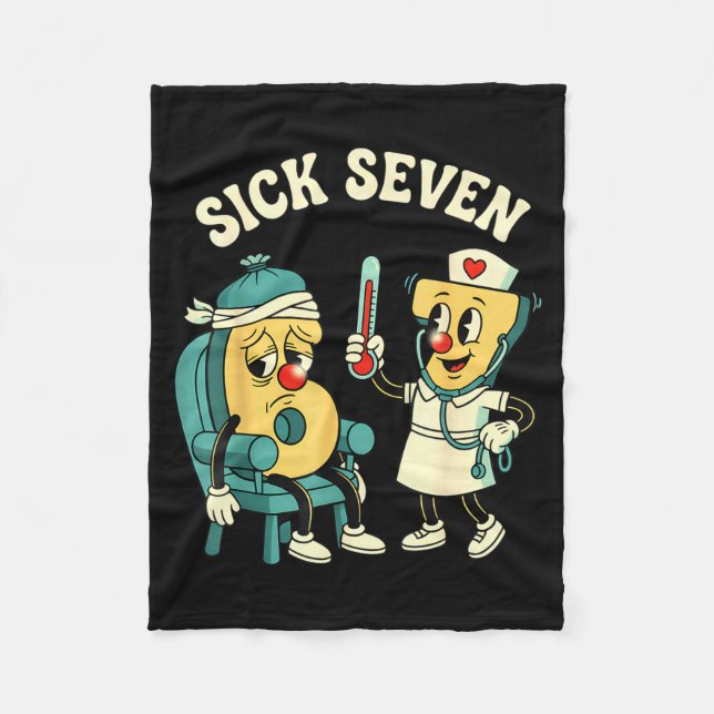 Couverture Polaire Groovy Sick Seven 67 Funny Meme Sick 7 And Nurse 6 (Devant)