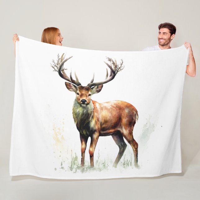 Couverture Polaire Gros Cerf Raté (En situation)