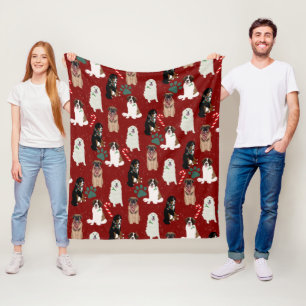 Couverture Polaire Gros Chiens de Noël