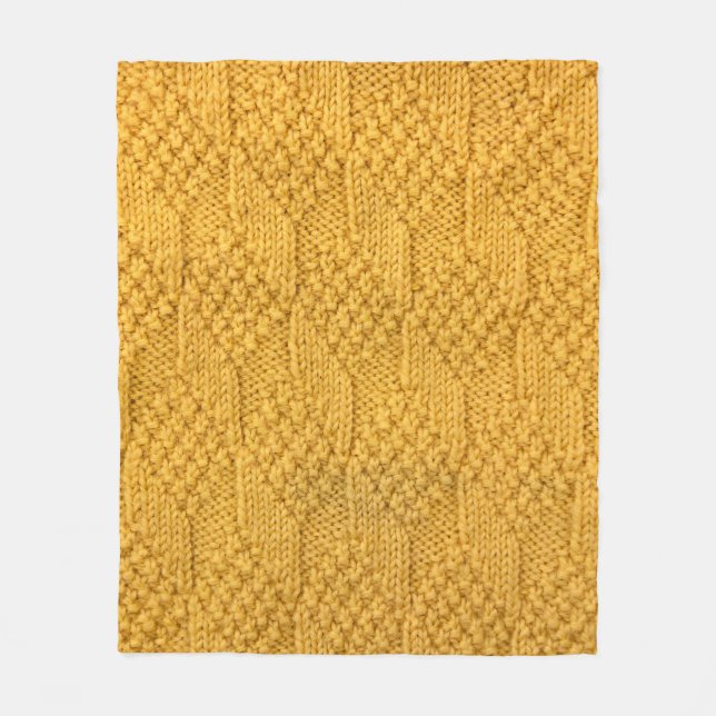 Couverture Polaire Gros plan du motif du tricot. (Devant)