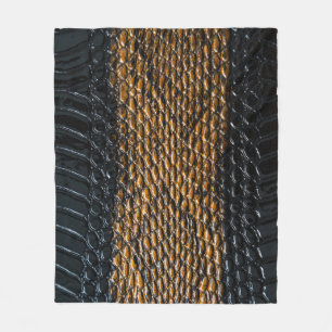 Couverture Polaire Gros plan texture de peau de serpent noir