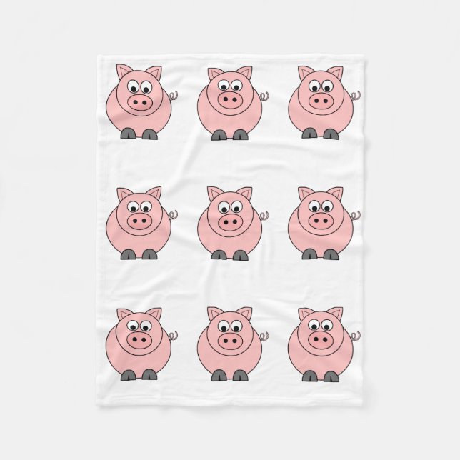 Couverture Polaire Gros porc rose (Devant)