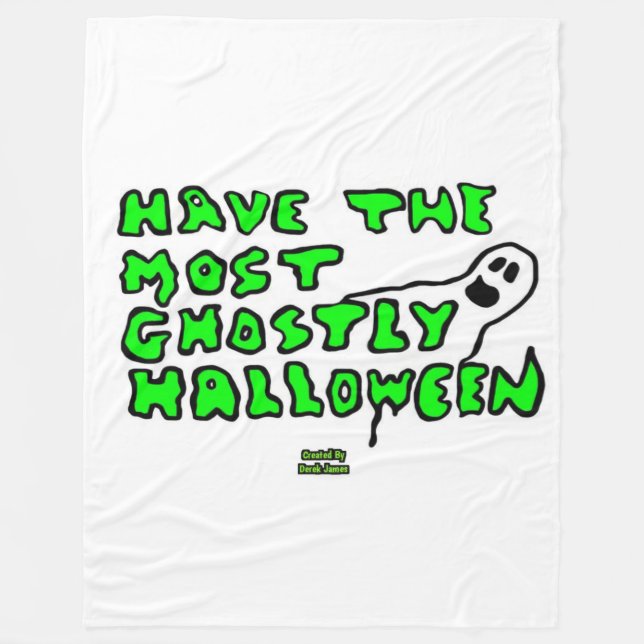 Couverture Polaire Grosse Blanche-Toison d'Halloween (Devant)