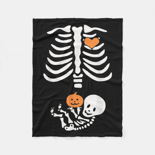 Couverture Polaire Grossesse de squelette de maternité d'Halloween Bé (Devant)