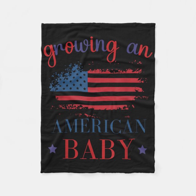 Couverture Polaire Grossissant Drôle Un Américain Grossesse Bébé 4ème (Devant)