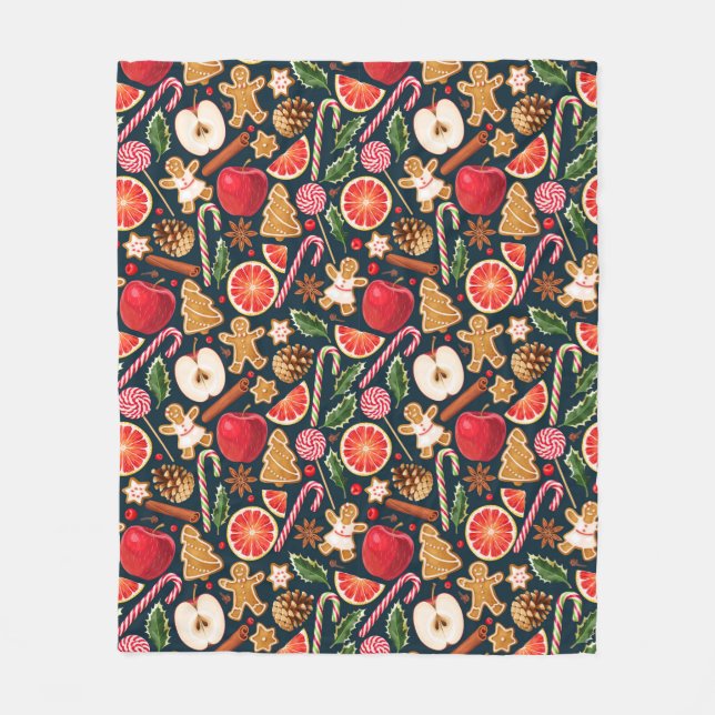 Couverture Polaire Grotte de Noël amusante (Devant)