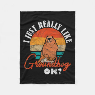 Couverture Polaire Ground Hog je aime vraiment Groundhog Ok _3