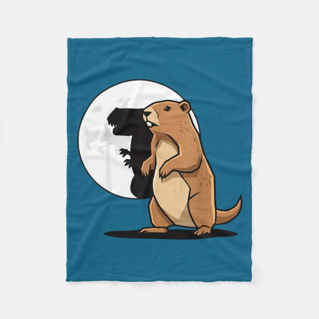 Couverture Polaire Groundhog Shadow Dinosaur Puppet Happy Groundhog D (Devant)