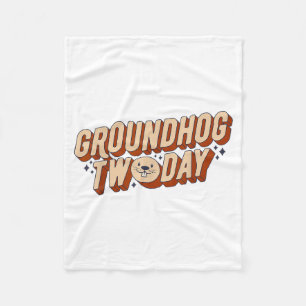 Couverture Polaire Groundhog Twoday Rétro Vintage Drôle de Pun Animal