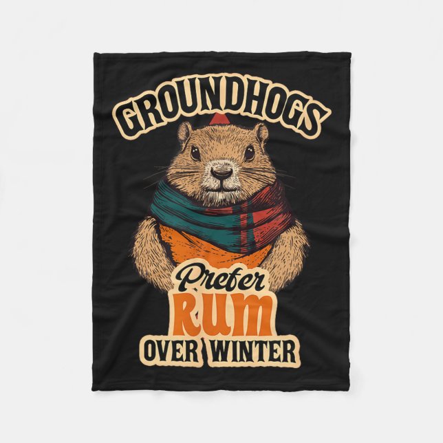 Couverture Polaire Groundhogs Prefer Rum Over Winter  (Devant)