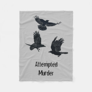 Couverture Polaire Groupe de corbeaux Oiseaux de meurtriers Silhouett