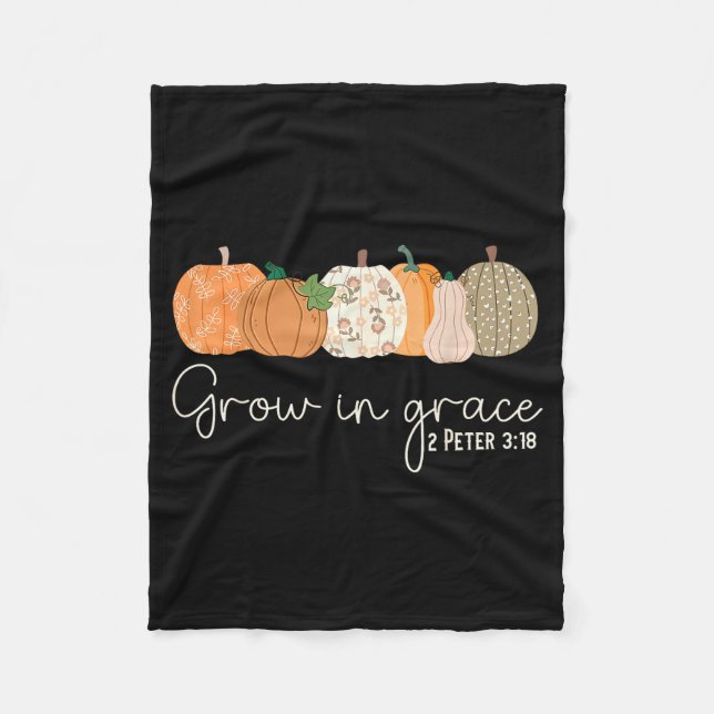 Couverture Polaire Grow In Grace Pumpkins Fall Thanksgiving Christian (Devant)