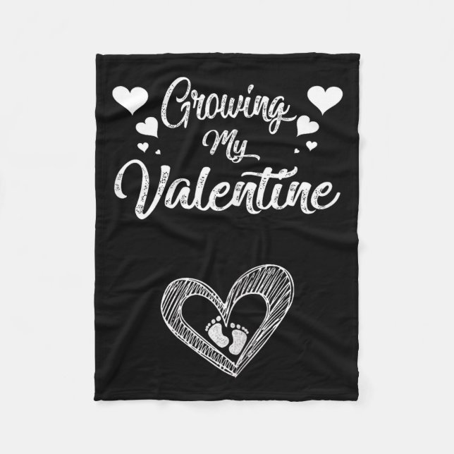 Couverture Polaire Growing My Valentine Pregnancy New Mom Valentines  (Devant)