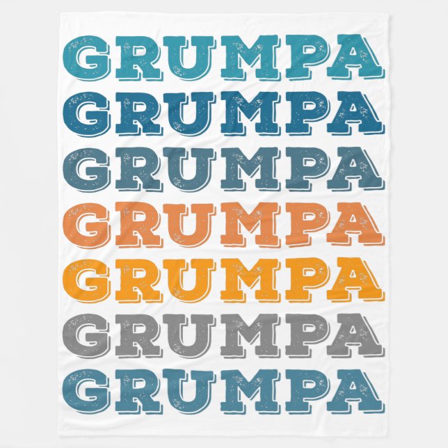 Couverture Polaire Grumpa | Gros Grumpy Grandpa Retro Design de texte (Devant)