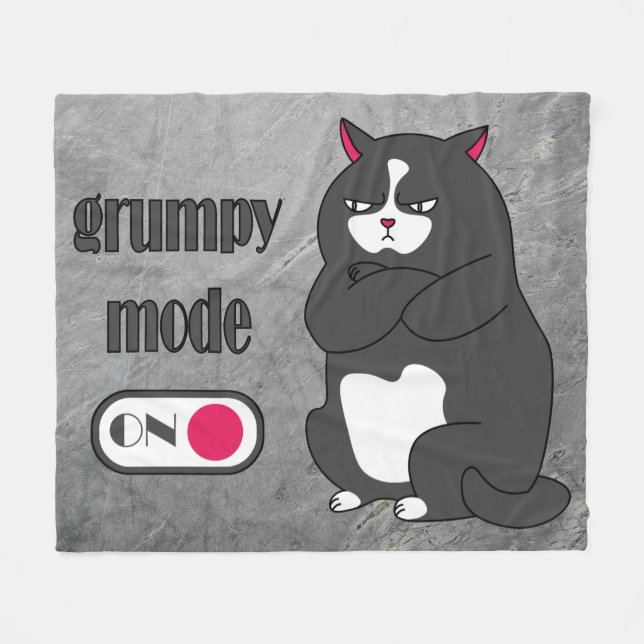 Couverture Polaire Grumpy mode on funny fat cat (Devant (Horizontal))