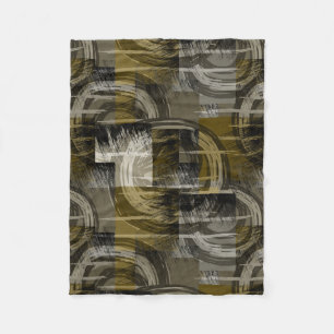 Couverture Polaire Grunge abstrait, marron monochrome