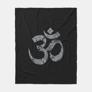 Couverture Polaire Grunge OM Symbole Spiritualité Yoga
