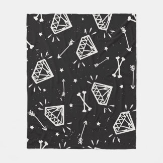 Couverture Polaire Grunge rock : diamants, os motif.