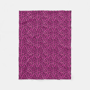 Couverture Polaire Guépard rose