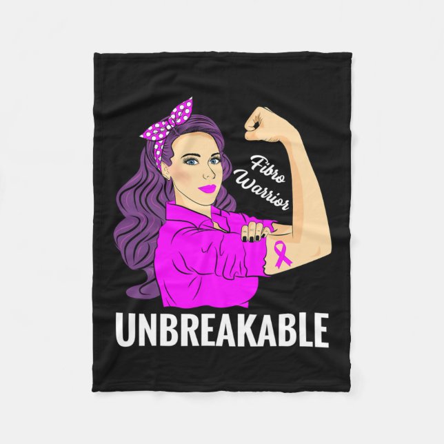 Couverture Polaire Guerrier indestructible Fibromyalgie Tee de sensib (Devant)