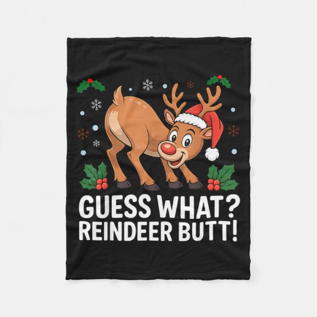 Couverture Polaire Guess What Reindeer Butt Funny Christmas Men Reind (Devant)
