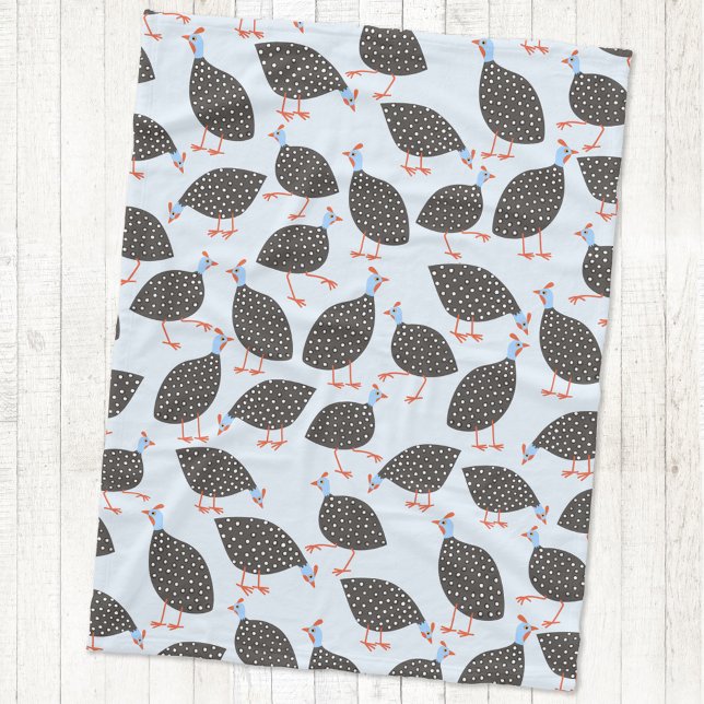 Couverture Polaire Guinée Fowl Amusant Motif d'oiseaux (Guineafowl fun bird fleece blanket)