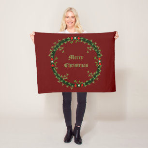 Couverture Polaire Guirlande de Noël gothique personnalisée