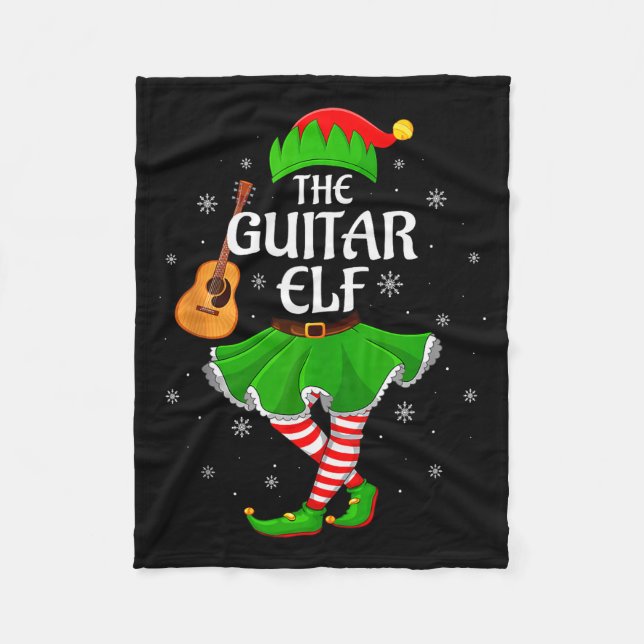 Couverture Polaire Guitar Elf Christmas Family Girls Women Elf Squad  (Devant)