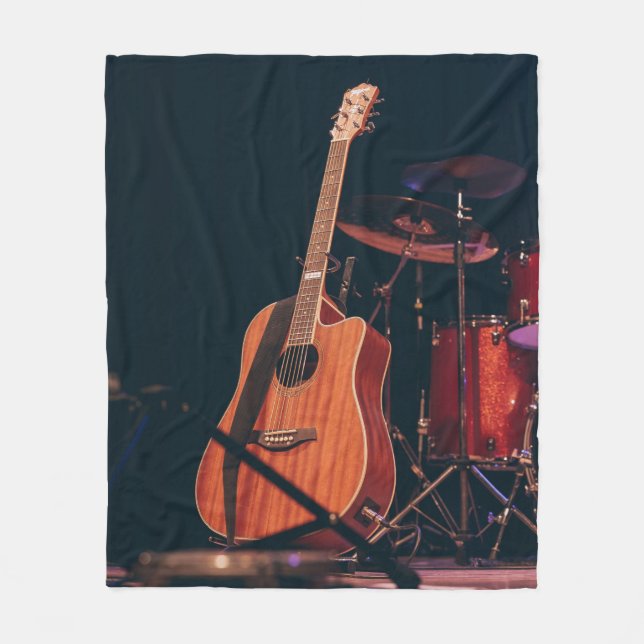 Couverture Polaire Guitare acoustique cool (Devant)