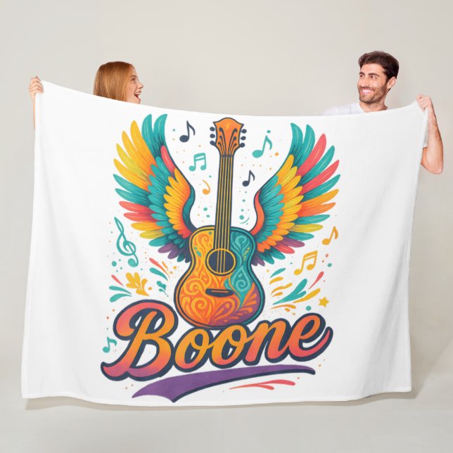 Couverture Polaire Guitare Boone (En situation)