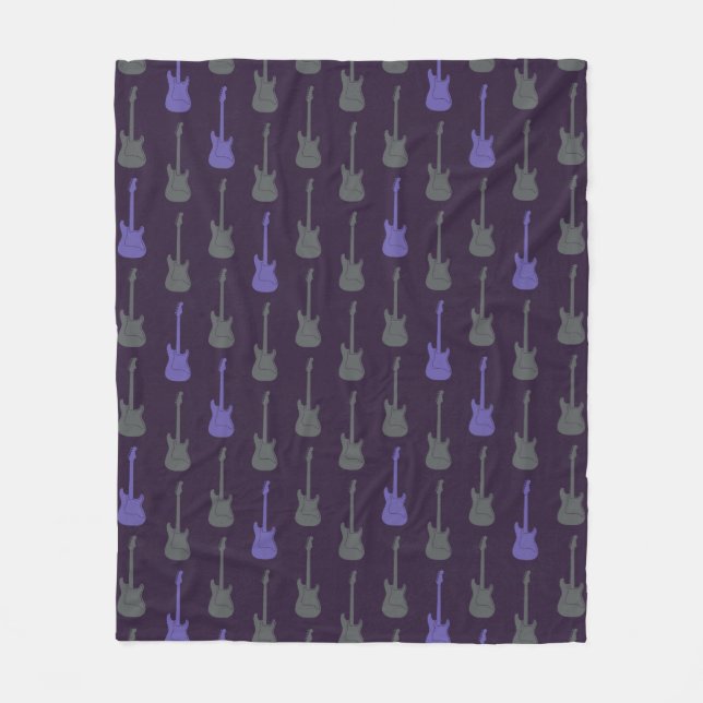 Couverture Polaire Guitare électrique classique grungeuse points viol (Devant)