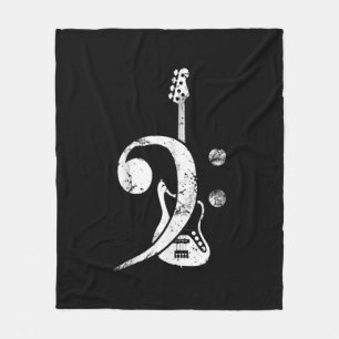 Couverture Polaire Guitare Lover Bass Clef Bass Guitare
