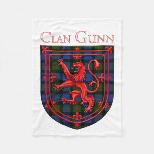 Couverture Polaire Gunn Tartan Scottish Plaid Lion Rampant