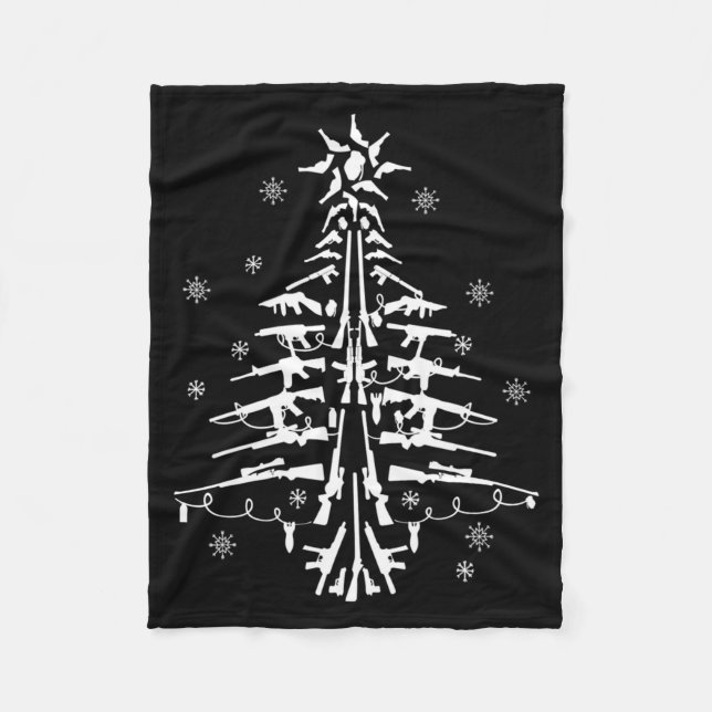 Couverture Polaire Guns Christmas Tree Xmas For Men Military  (Devant)