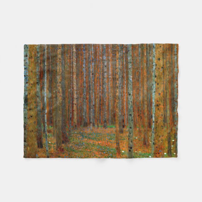Couverture Polaire Gustav Klimt - Forêt de pins de Tannenwald (Devant (Horizontal))