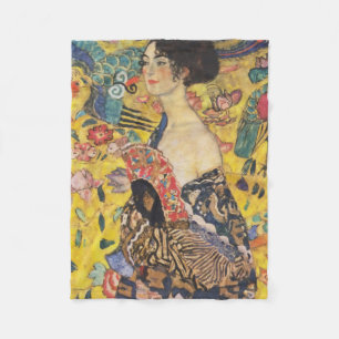 Couverture Polaire Gustav Klimt Lady With Fan Art Nouveau Painting