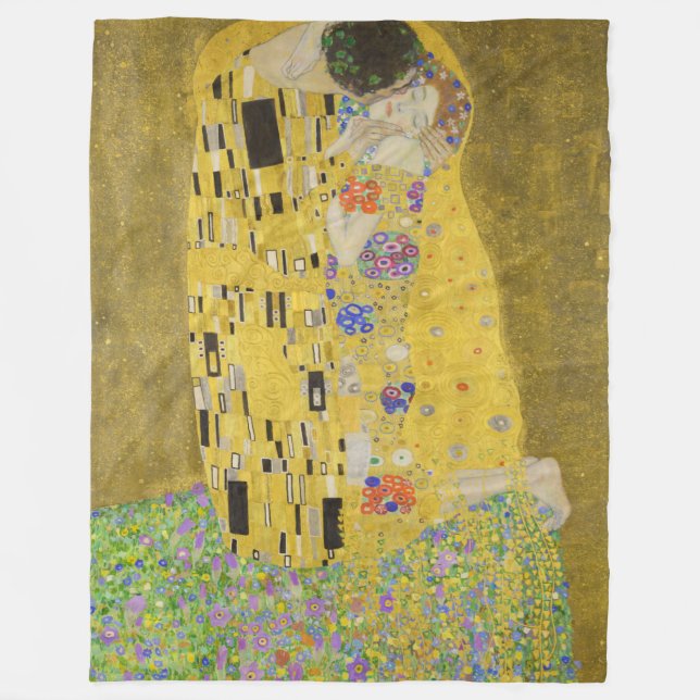Couverture Polaire Gustav Klimt - Le baiser (Devant)