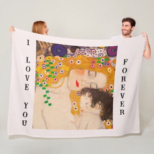 Couverture Polaire Gustav Klimt - Mère et Enfant