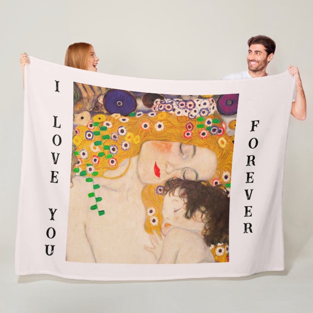 Couverture Polaire Gustav Klimt - Mère et Enfant (En situation)